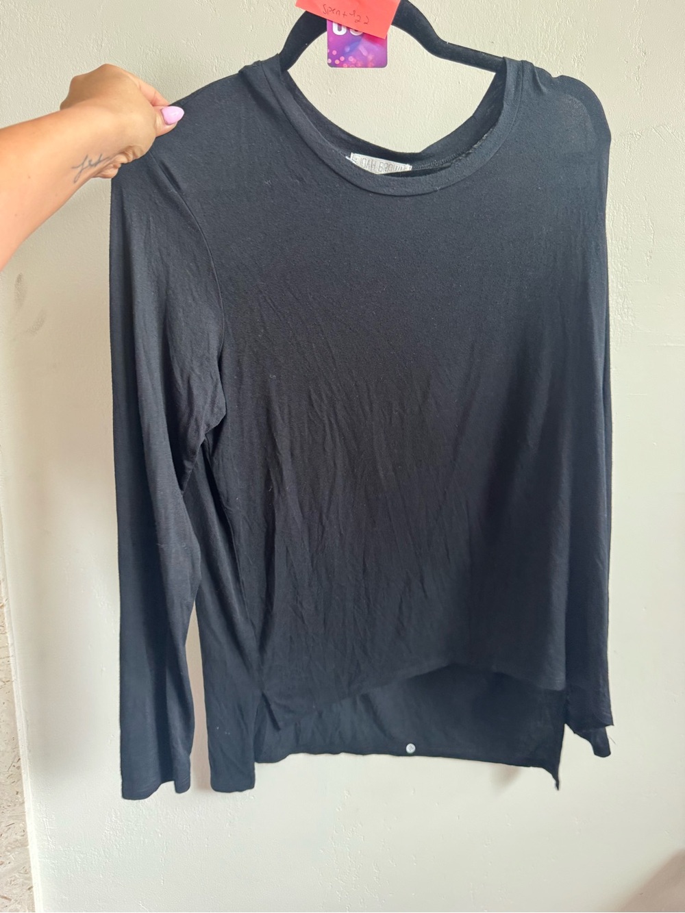 54. Joah Brown Black Long-Sleeve Crew Neck Top